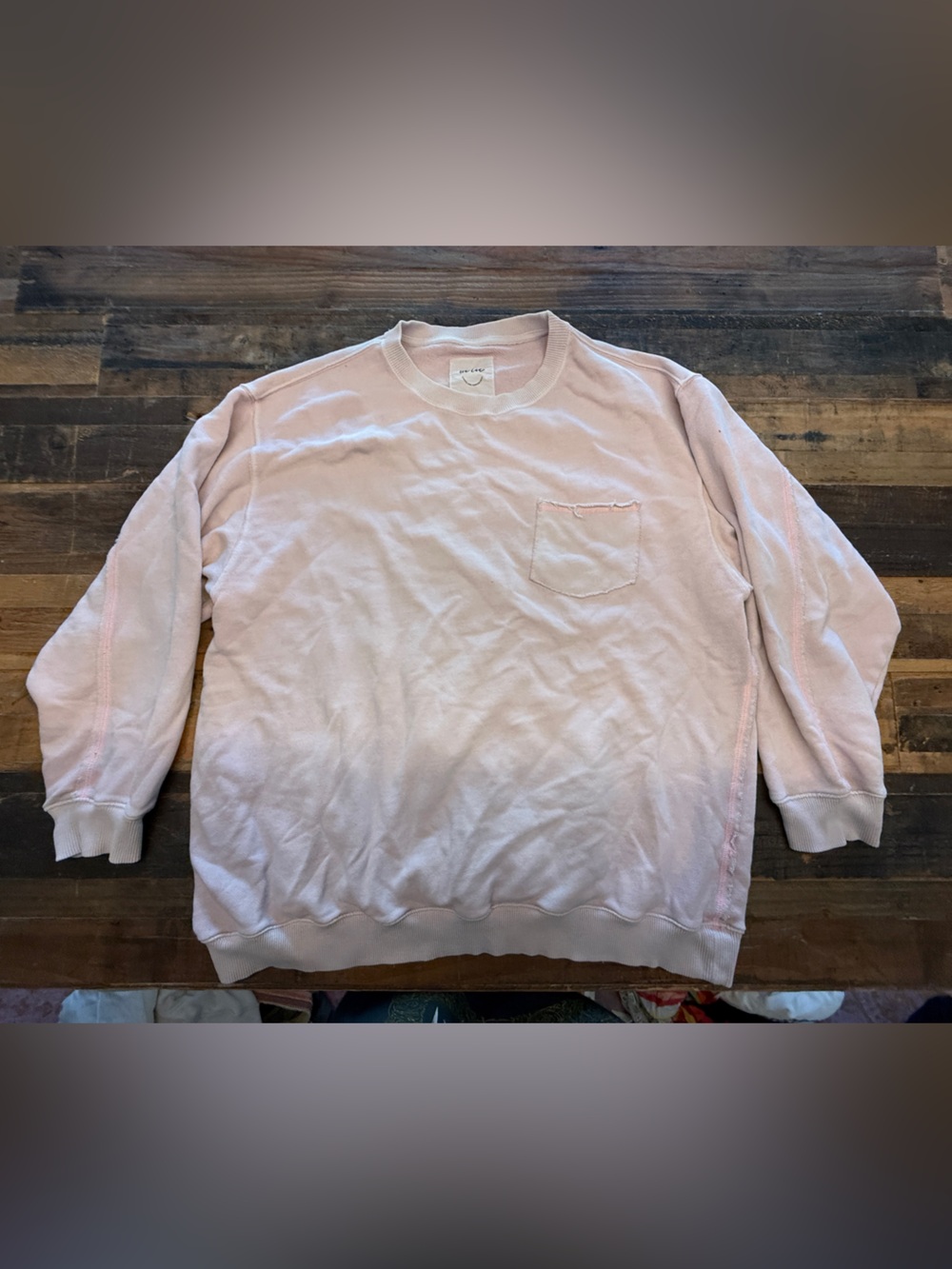 Light Pink Pocket Crewneck sweatshirt